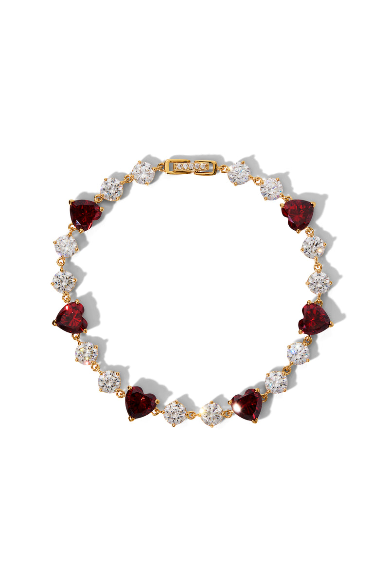 Nadri Le Bisou Red Heart Line Bracelet