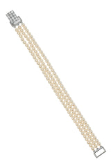 Nadri Madrid 4mm Pearl 3 Row Bracelet