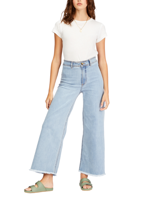 Billabong Womens Free Fall Indigo Wide-Leg Jeans