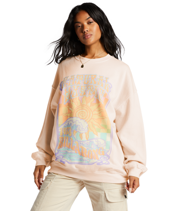 Billabong Womens Ride In Oversized Crewneck Sweatshirt