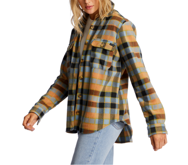 Billabong Womens Forge Fleece Button Up Flannel Shirt Jacket