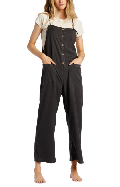Billabong Womens Beach Cruiser Wide-Leg Overalls
