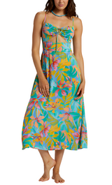 Billabong Womens Red Hot Cut-Out Midi Dress