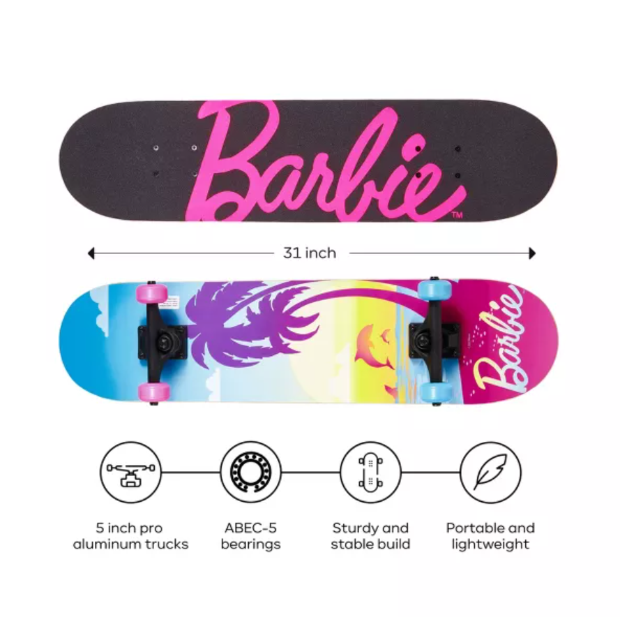 Sakar Barbie 31" Popsicle Skateboard