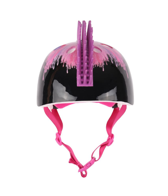 girls custom painted full face motorcycle helmets with mowhawk CredHedz Pink Slime Mohawk Helmet – ShopCGX