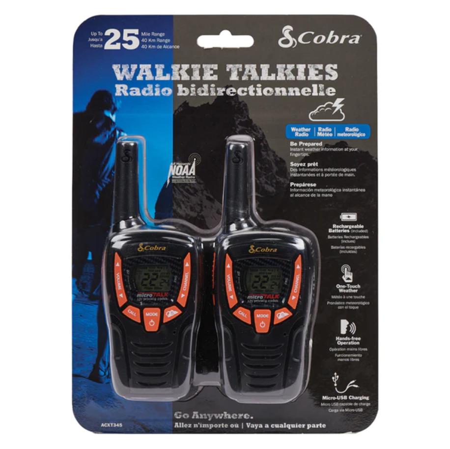 Cobra ACXT345 Weather-Resistant Walkie Talkies - 2 Pack – ShopCGX