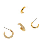 Nadri Pave The Way Duo Gold Hoop Earrings Set