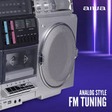 aiwa Retro Boombox CD Player with Cassette Recording, Bluetooth 5.0 Dual 40W Speakers