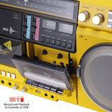 aiwa Retro Boombox CD Player with Cassette Recording, Bluetooth 5.0 Dual 40W Speakers