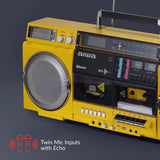 aiwa Retro Boombox CD Player with Cassette Recording, Bluetooth 5.0 Dual 40W Speakers
