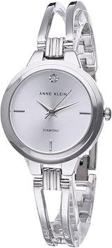 Anne Klein Womens Genuine Diamond Dial Open Bangle Watch