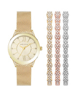 Anne Klein Gold-Tone Watch & Bracelet Set - 3-Piece