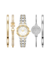 Anne Klein Womens Two-Tone Watch & Bracelet Set - 5-Piece