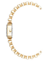 Anne Klein Womens Hexagon Gold Watch & Bracelet Set
