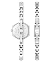 Anne Klein Womens Silver Hexagon Watch & Bracelet Set
