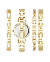 Anne Klein Womens Gold Watch & Bracelet Set - 4-Piece