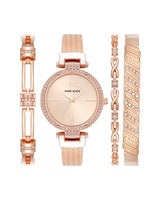 Anne Klein Womens Rose Gold Watch & Bracelet Set