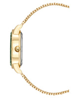 Anne Klein Womens Gold-Tone Green Oval Dial Watch & Bracelet Set - 3-Piece