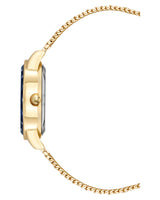 Anne Klein Womens Gold-Tone Navy Oval Dial Watch & Bracelet Set - 3-Piece