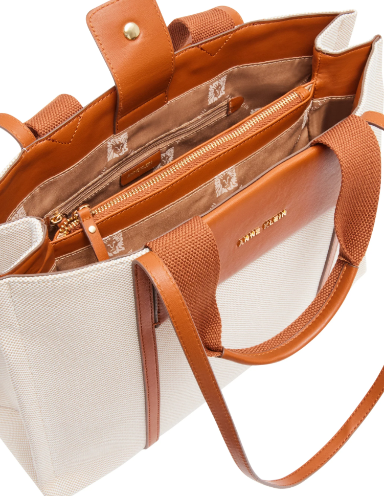Anne Klein Medium Color Blocked Canvas Tote Handbag – ShopCGX