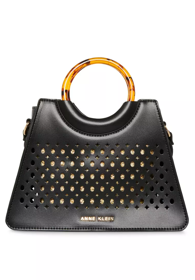 Anne Klein Two For One Perforated Mini Satchel Handbag with Chain – ShopCGX