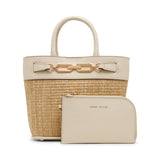 Anne Klein Mini Straw Tote Handbag