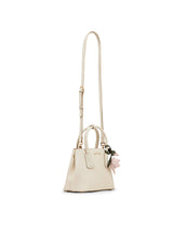 Anne Klein Bonded Satchel Handbag with Floral Charm