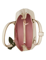 Anne Klein Bonded Satchel Handbag with Floral Charm