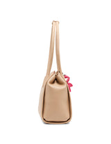 Anne Klein Bonded Tote Handbag with Floral Charm