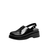 COACH Womens Sculpted C Glazed Leather Slingback Platform Clogs