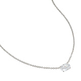 Nadri Modern Love Large Oval Cubic Zirconia Silver Pendant Necklace