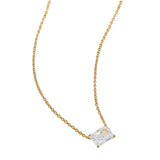 Nadri Modern Love Large Emerald Cut Cubic Zirconia Gold Necklace