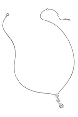 Nadri Chloe Pear Drop Silver Y Necklace