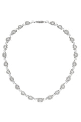 Nadri Radiant Silver-Tone Full Collar Cubic Zirconia Necklace