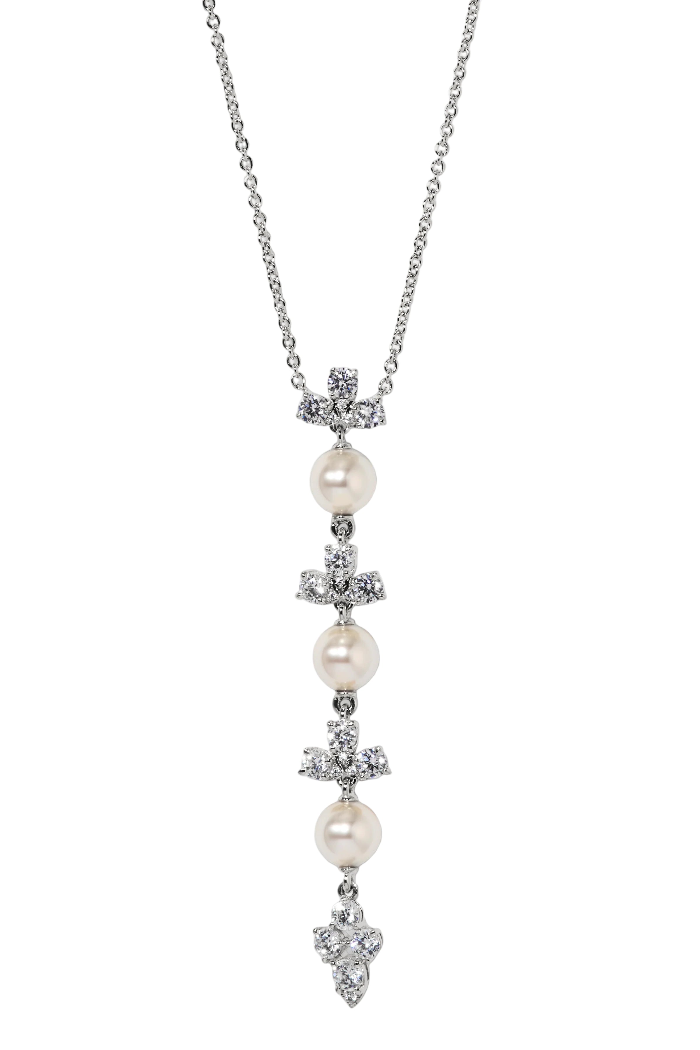 Nadri Venus Multi Pearl Y Necklace