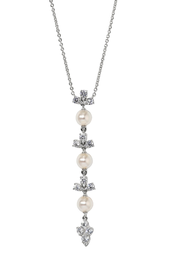 Nadri Venus Multi Pearl Y Necklace
