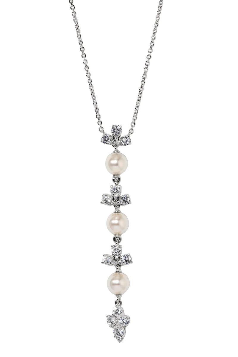 Nadri Venus Multi Pearl Y Necklace