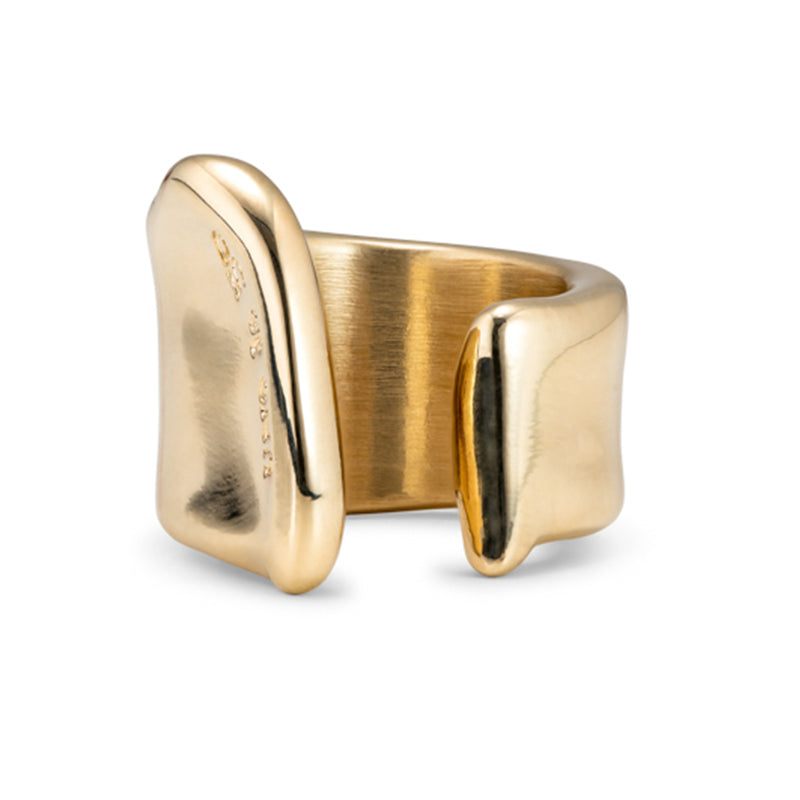 UNOde50 The Crevice Gold-Plated Split Ring - Size 7.5