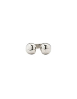 UNOde50 Silver-Plated Open Ring With Two Beads - Size 7.5