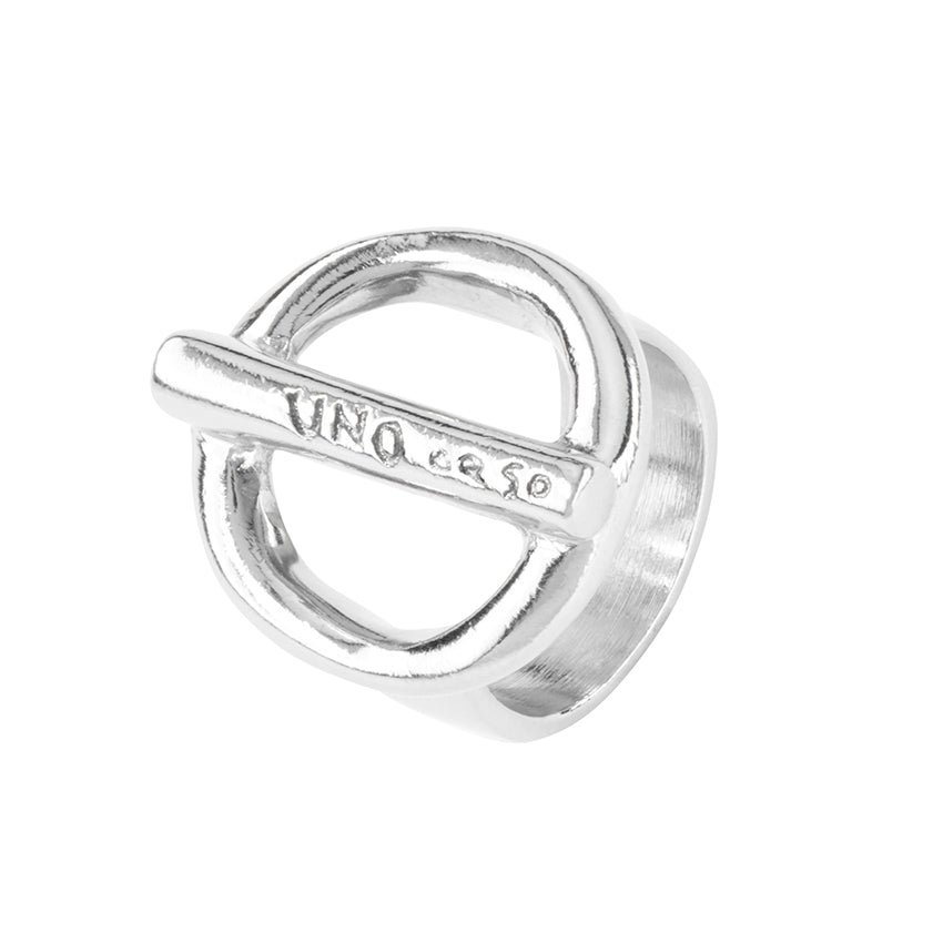 UNOde50 Silver-Plated On/Off Ring - Size 8.5