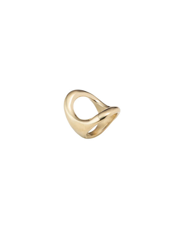 UNOde50 Grateful Gold-Plated Central Oval Ring - Size 8.5
