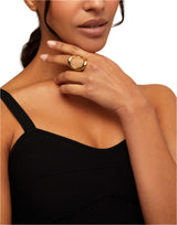UNOde50 Grateful Gold-Plated Central Oval Ring - Size 8.5