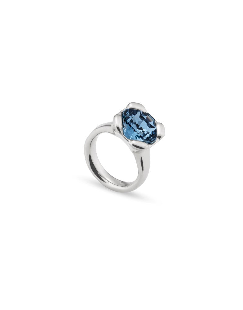 UNOde50 Rock N' Blue Silver Plated Ring - Size 6