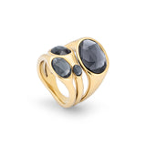 UNOde50 Vital Sunshine Gold-Plated Gray Crystal Ring - Size 8