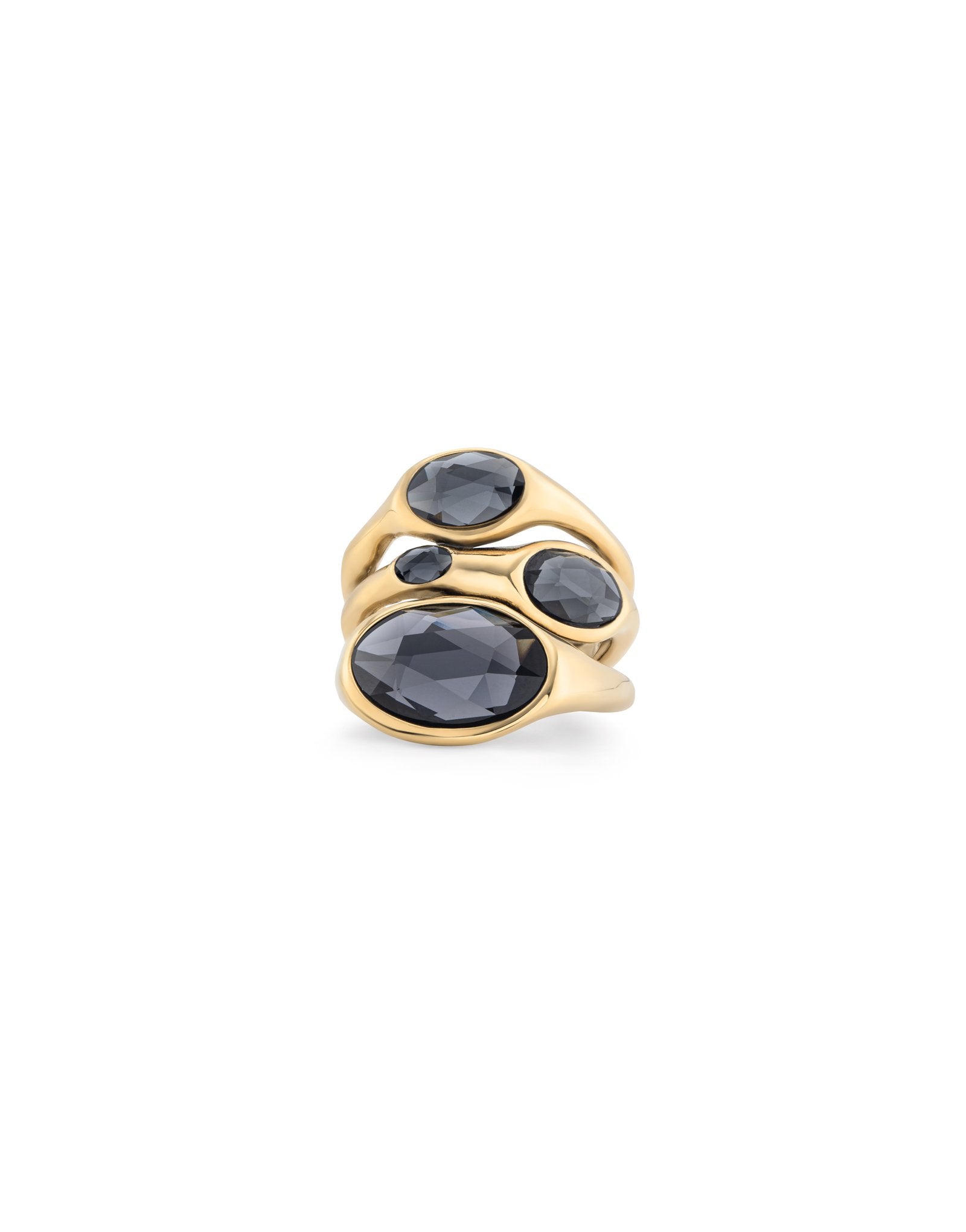 UNOde50 Vital Gold-Plated Crystal Ring - Size 7.5