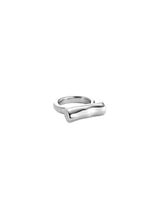 UNOde50 Ser Natural Silver-Plated Horizontal Tube Ring - Size 8.5