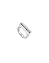 UNOde50 Ser Natural Silver-Plated Horizontal Tube Ring - Size 8.5