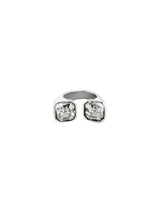 UNOde50 Ser Sin Complejos Silver-Plated White Crystal Ring - Size 6