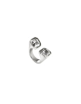 UNOde50 Ser Sin Complejos Silver-Plated White Crystal Ring - Size 6