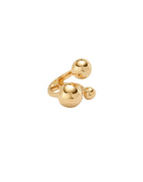 UNOde50 Ser Intrépida Gold-Plated Three Bubble Bead Ring - Size 8.5